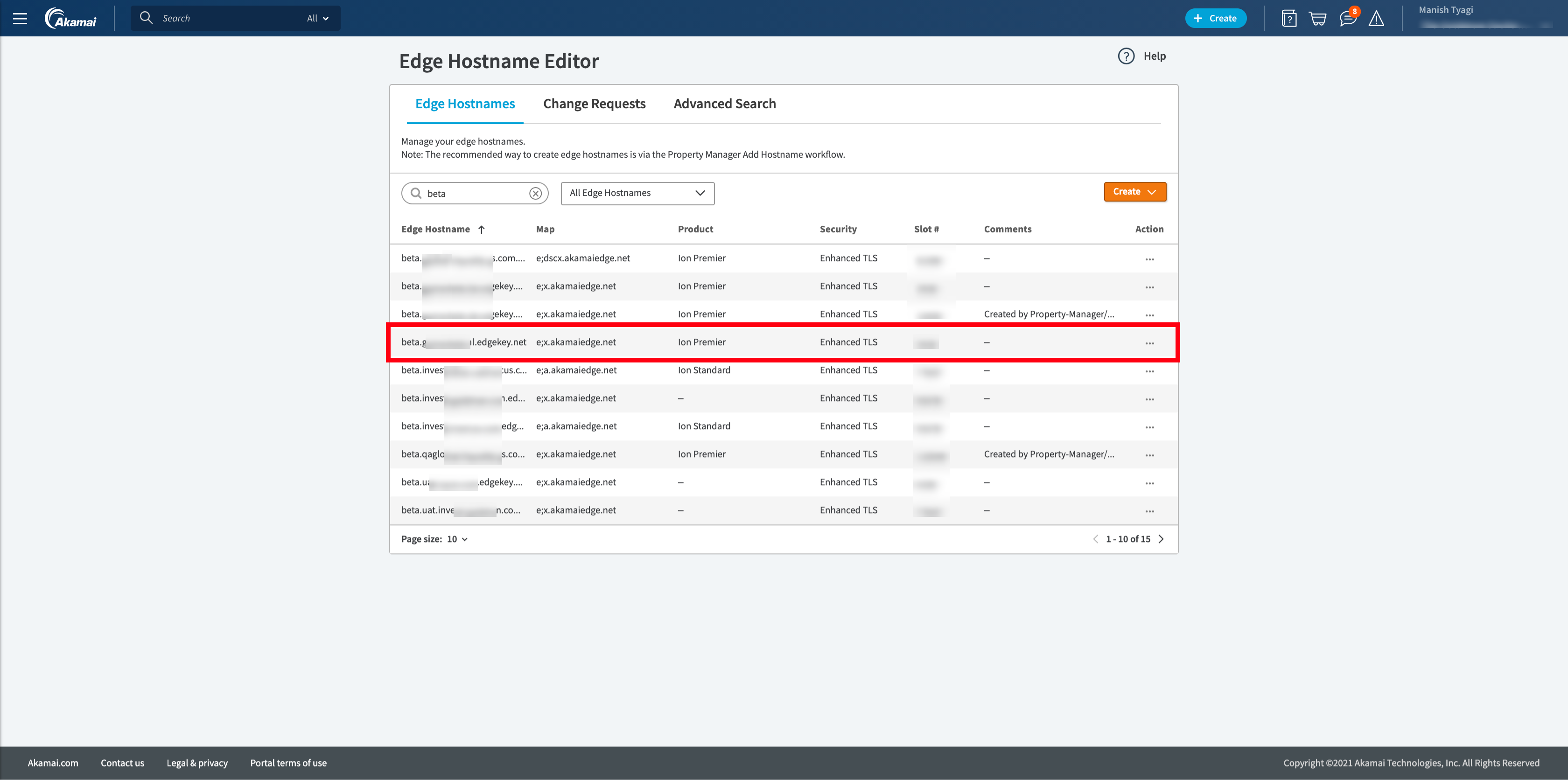 Unable to associate a certificate to an Edge Hostname