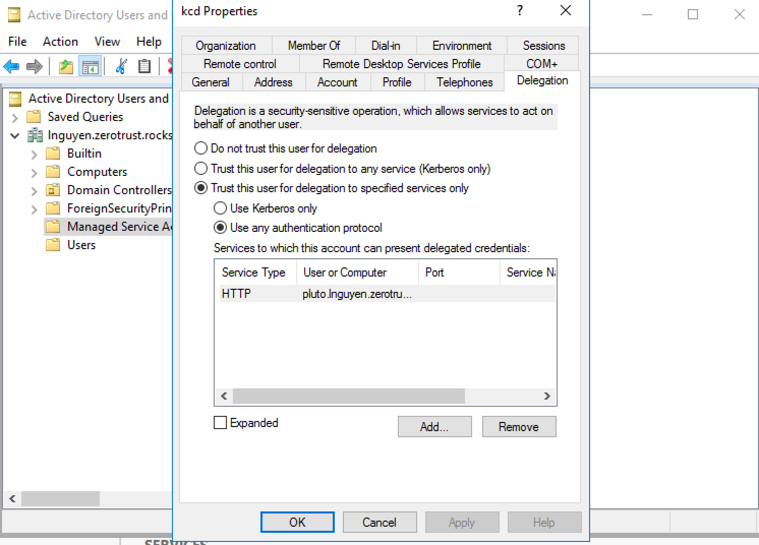 Configuring SSO for internal applications using 3rd Party SAML Provider and  Kerberos Constrained Delegation (KCD)